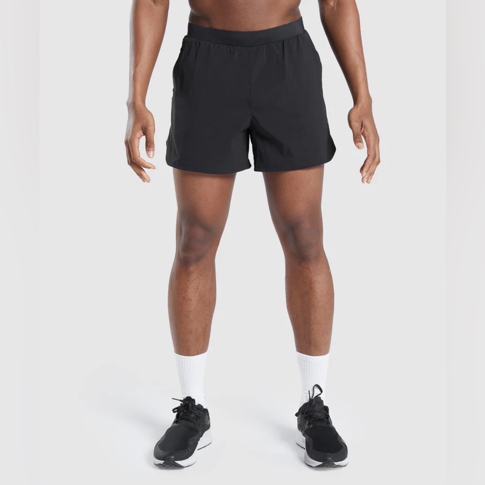 BNWT Gymshark Mens SPEED EVOLVE 5" SHORTS - SIZE MEDIUM - BLACK - Activewear